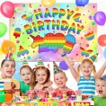 Pop Happy Birthday Backdrop Sensory Pop Game Birthday Party Decorations for Kid Party Supplies Happy Birthday Banner Game theme Party Decorations Photography Background