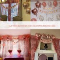 Rose Gold Birthday Party Decorations Happy Birthday Banner Rose Gold Fringe Curtain Heart Star Foil Confetti Balloons Hanging Swirls for Women Girls Birthday Princess Party