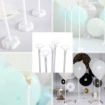 SAKOLLA Balloon Stick Stand 10 Sets Balloon Base with Pole and Cup Table Desktop Centerpiece Holder for Birthday Party Wedding Holidays and Anniversary Decoration 15.7 inch White