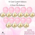 Tea Party Decorations Kit |"Lets Par Tea!" Banner | Tea Party Photobooth Props | Gold Pink White Tassels | 10 Gold Confetti Balloons 10 Light Pink Balloons